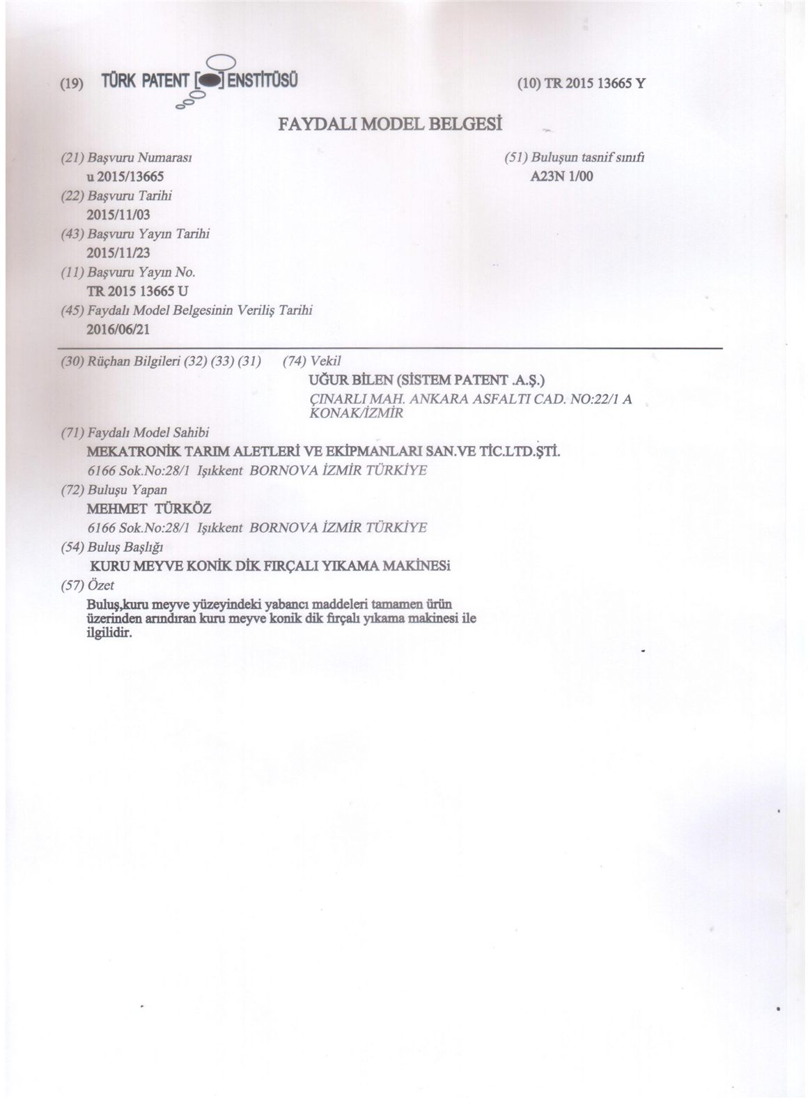Patent hujjati hujjatining skan nusxasi
